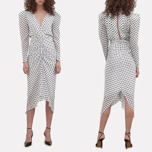 Ronny Kobo Astrid Crepe De Chine Polka Dot Midi Dress XS NWT